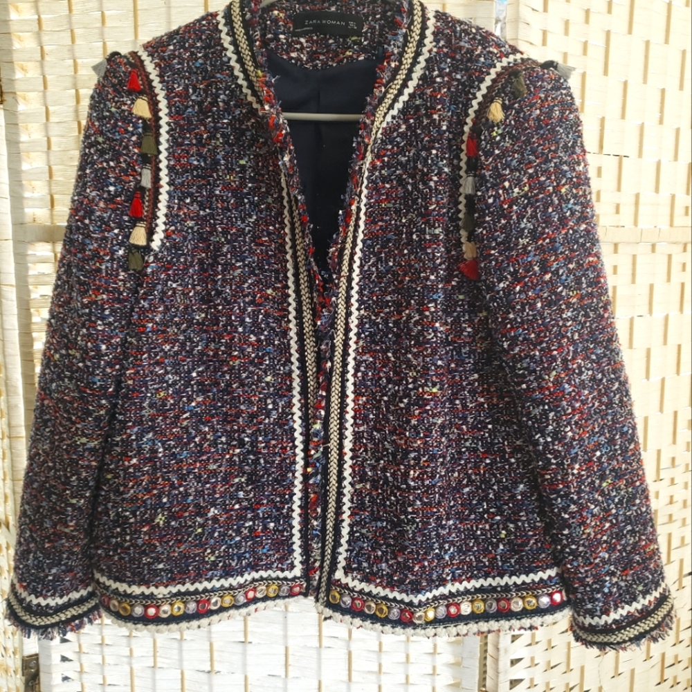 Zara Women's Multicolored Twill Blazer Size Large